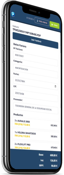 Pantalla de teléfono móvil con módulo de het de inteligencia artificial hacia la derecha
