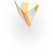 imagen con forma piramidal y rayas blancas y naranajas